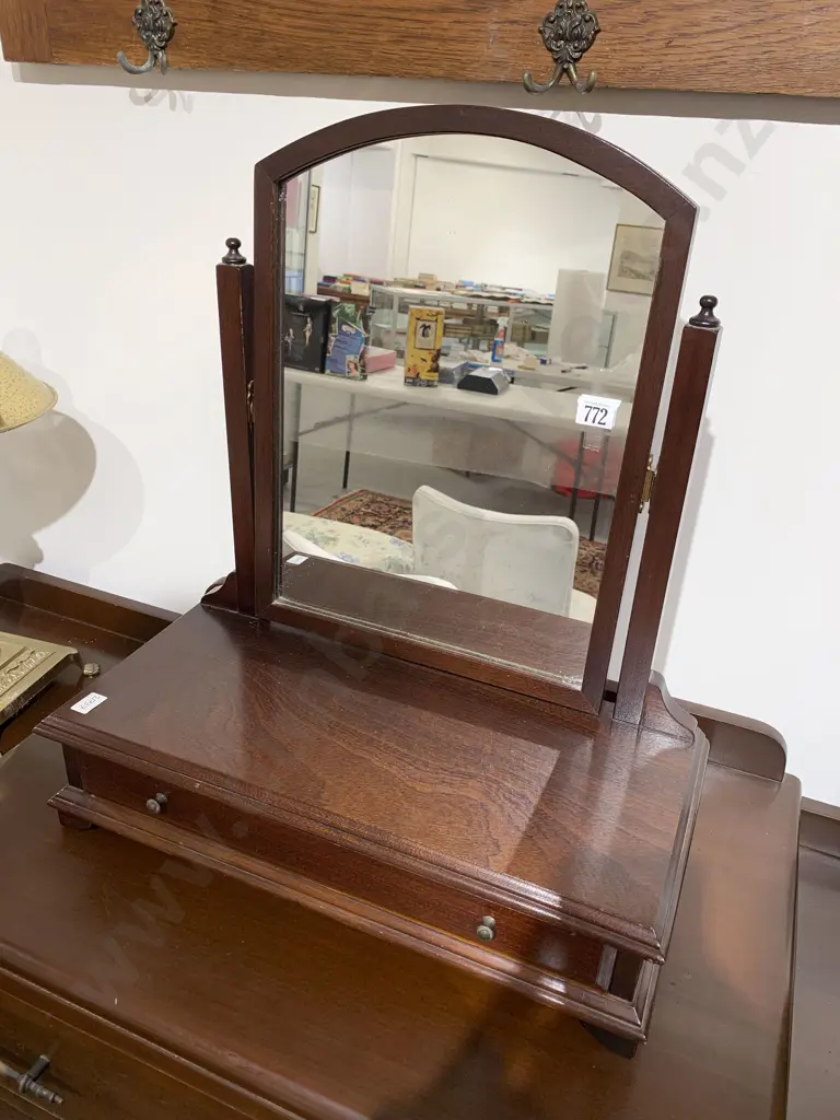 Mahogany Toilet Swing Mirror Image 1++