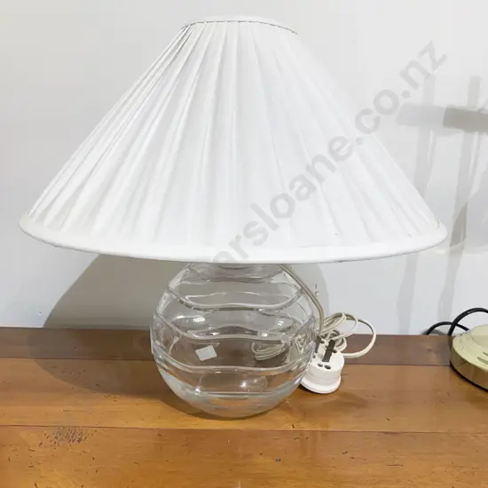 Glass Table Lamp with Ripple Design