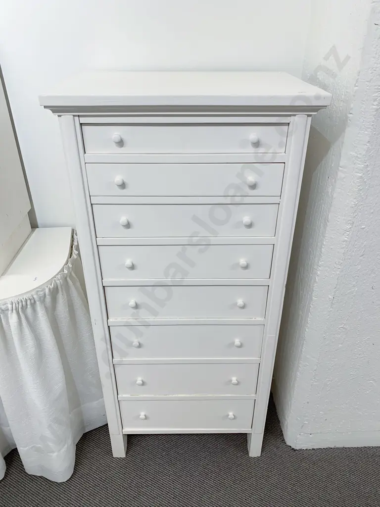 Painted Slender Drawer Tallboy Image 1++