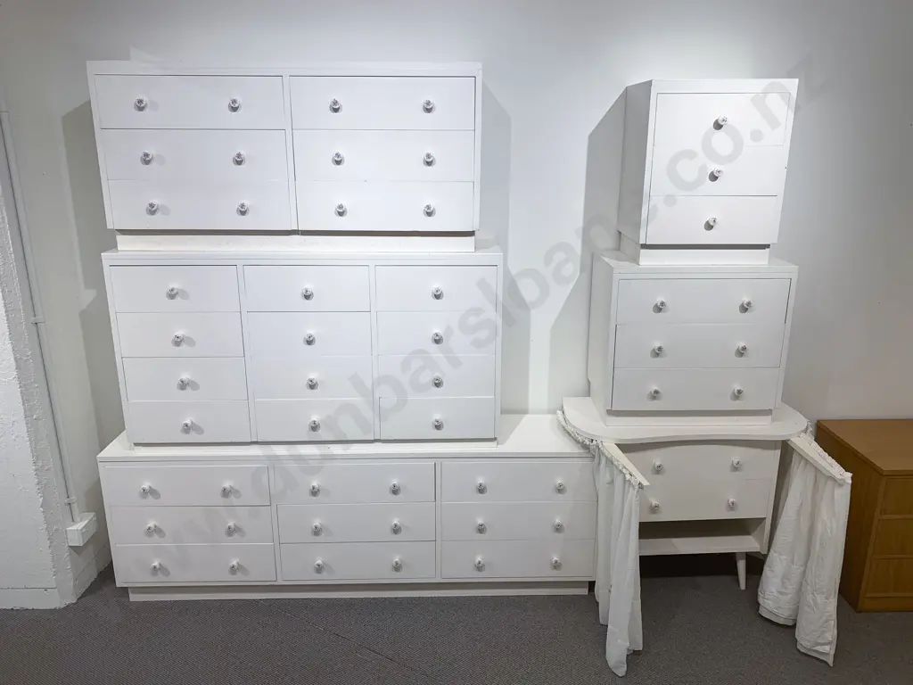 Eight Piece White Painted Bedroom Suite Image 1++