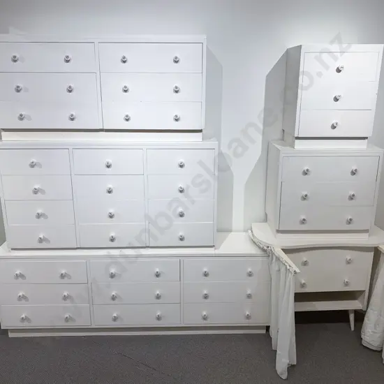 Eight Piece White Painted Bedroom Suite