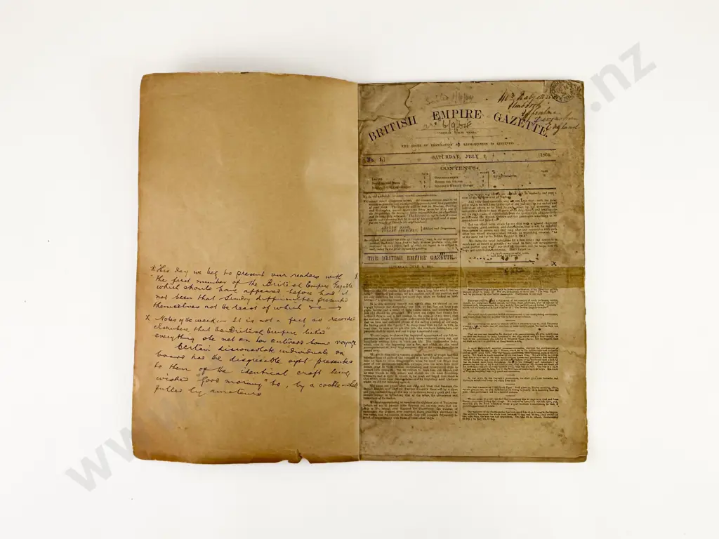 (-) British Empire Gazette Saturday July 2 1864 Image 1++