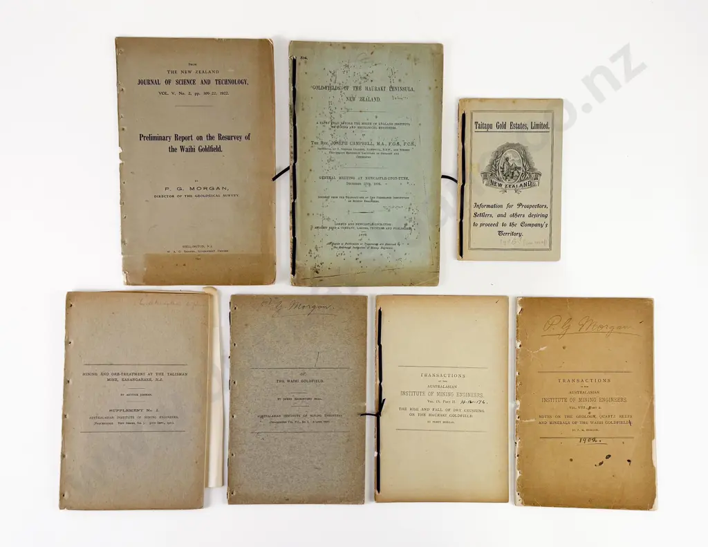 6 Early Booklets On The NZ Goldfields & Mining Image 1++