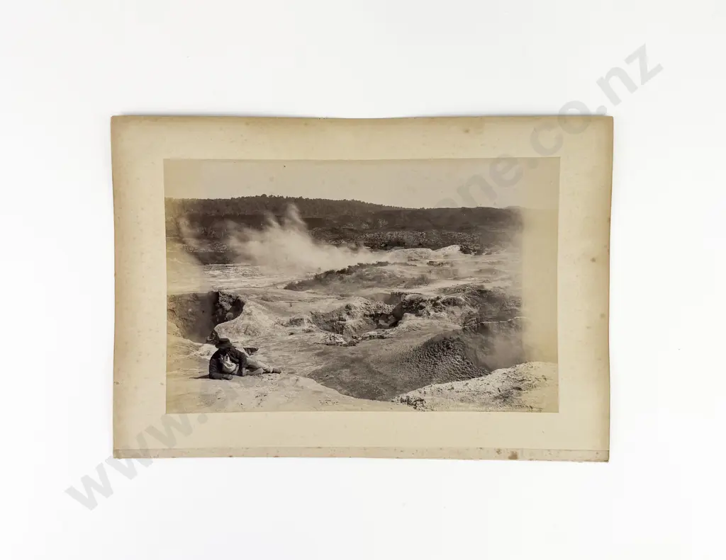 3 x 19th Century George Dobson Valentine Albumen Prints Of Mt Tarawera & Rotorua Image 1++