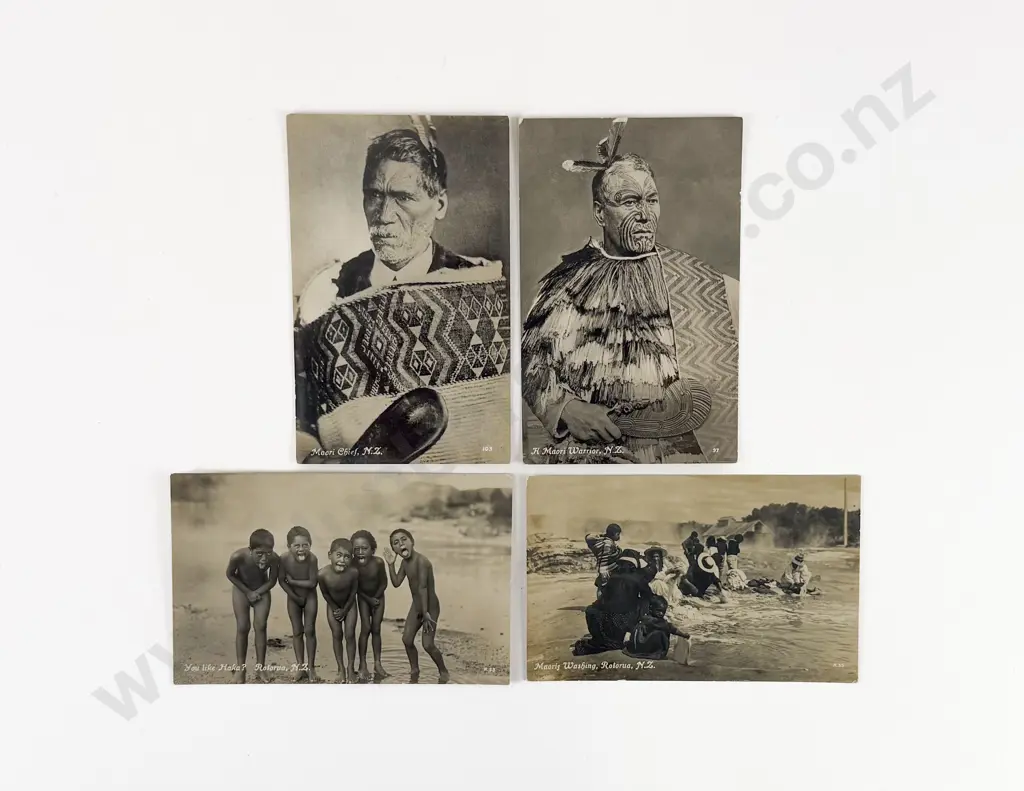 4 Tanner Bros Ltd Maoriland Photographic Series Postcards c1910-20 Image 1++