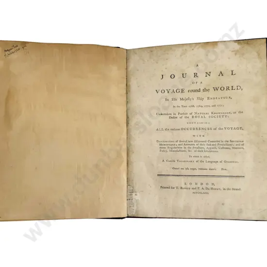 Cook Captain James (Magra James) A Journal of a Voyage round the World