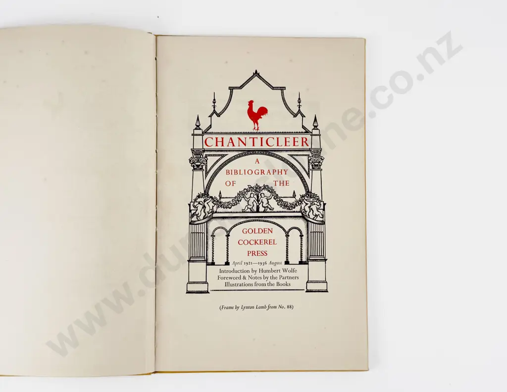 (-) Chanticleer A Bibliography Of The Golden Cockerel Press Image 1++