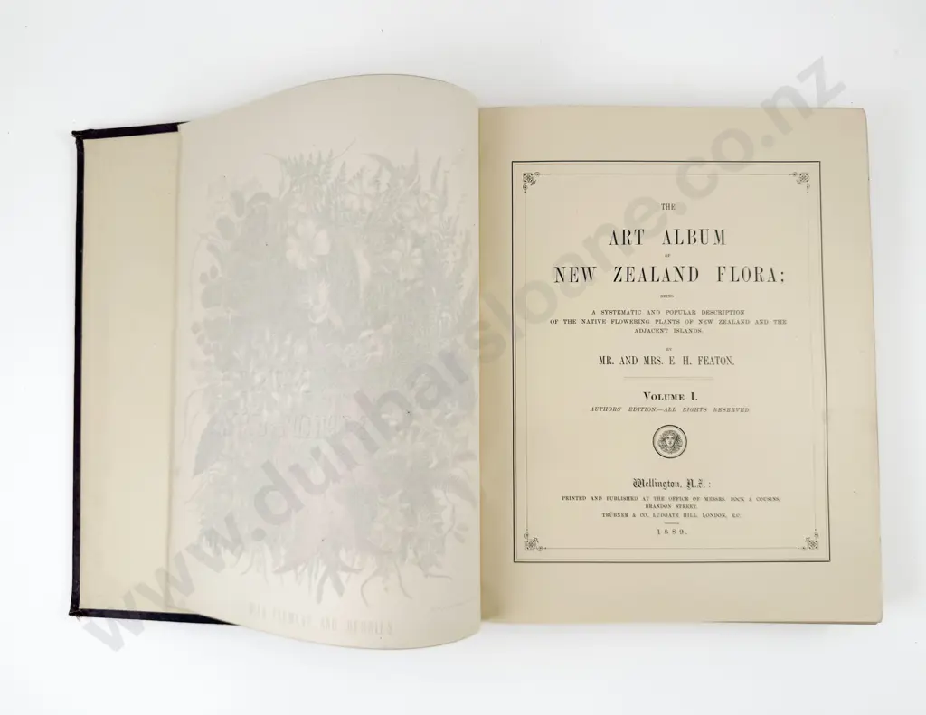 Featon Mr & Mrs E H - The Art Album of New Zealand Flora Volume I Authors Edition Image 1++