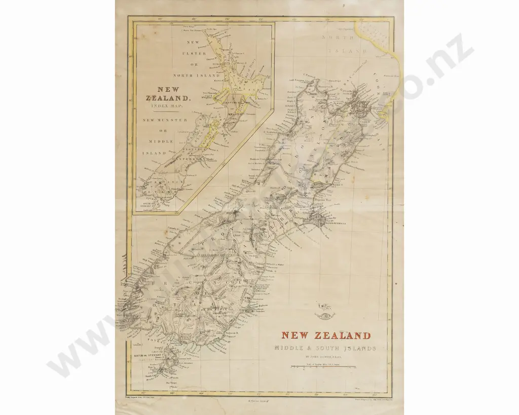 John Dower, New Zealand Middle & South Islands, Circa 1863 Image 1++