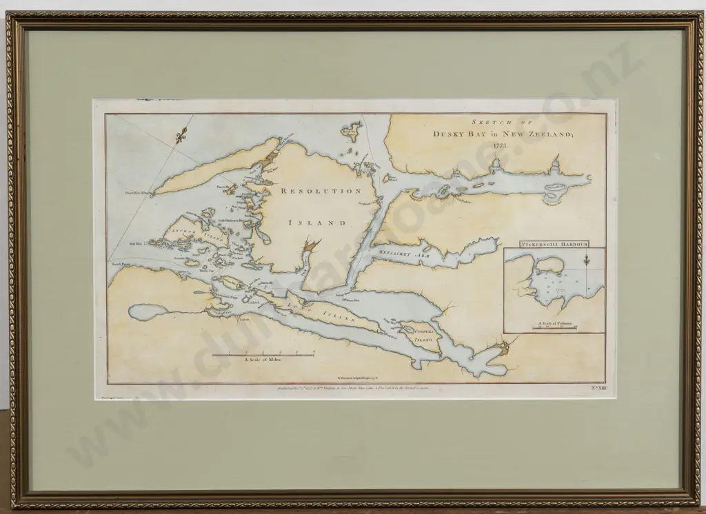 After William Whitchurch - A Sketch Of Dusky Bay in New Zealand 1773 Image 1++
