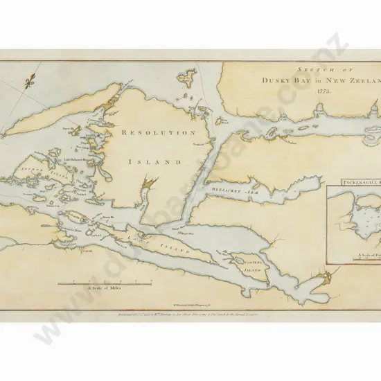 After William Whitchurch - A Sketch Of Dusky Bay in New Zealand 1773