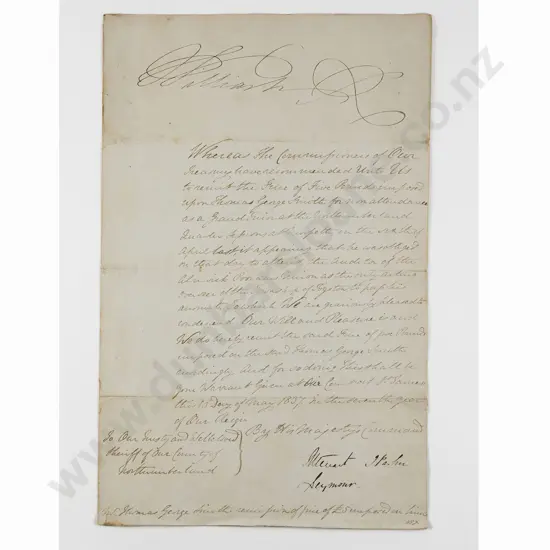 2 Interesting Original Letters One Signed William IV the other as Regent George IV