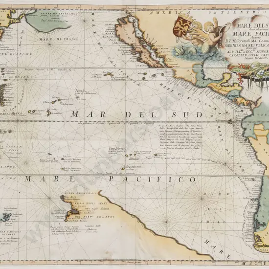 Vincenzo Coronelli (1650-1718) Mare Del Sud/Mare Pacifico