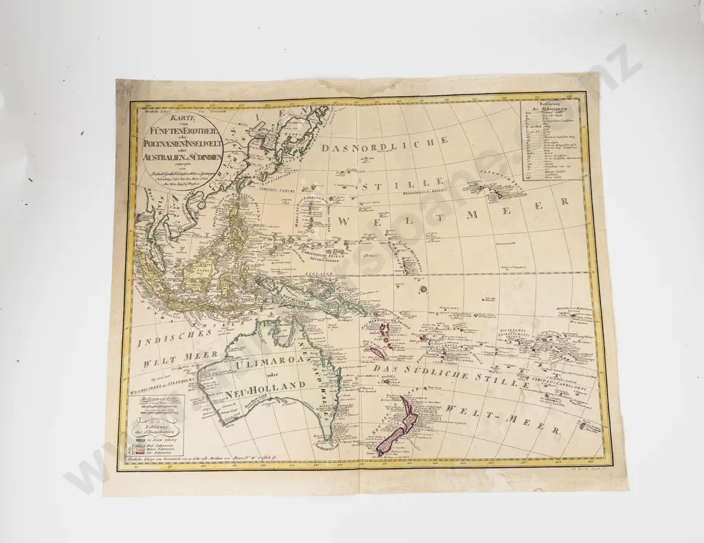 Gottlieb Canzler - Karte von Funften Eratheil oder Polynesien-Inselwelt oder Australien od Sudindien 1795 Image 1++