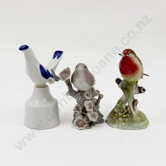 Three Bird Ornaments Including Lladro and Royal Worcester