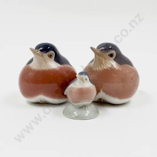 Three Royal Copenhagen Bird Ornaments