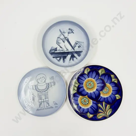 Two Assorted Royal Copenhagen Comm. Plates with Small B&G Wall Hanging