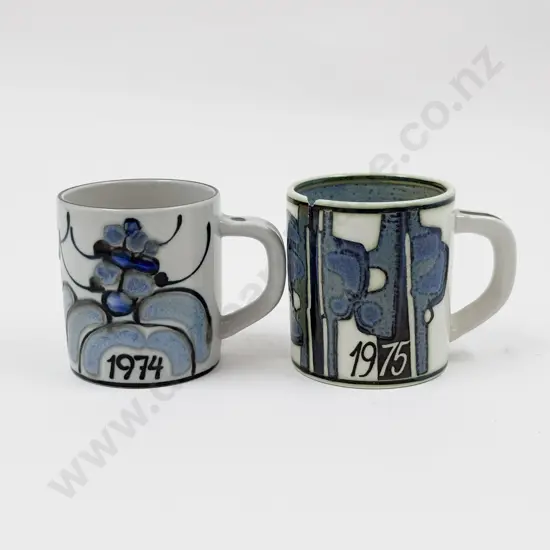 Two Small Royal Copenhagen Stoneware Comm. Mugs