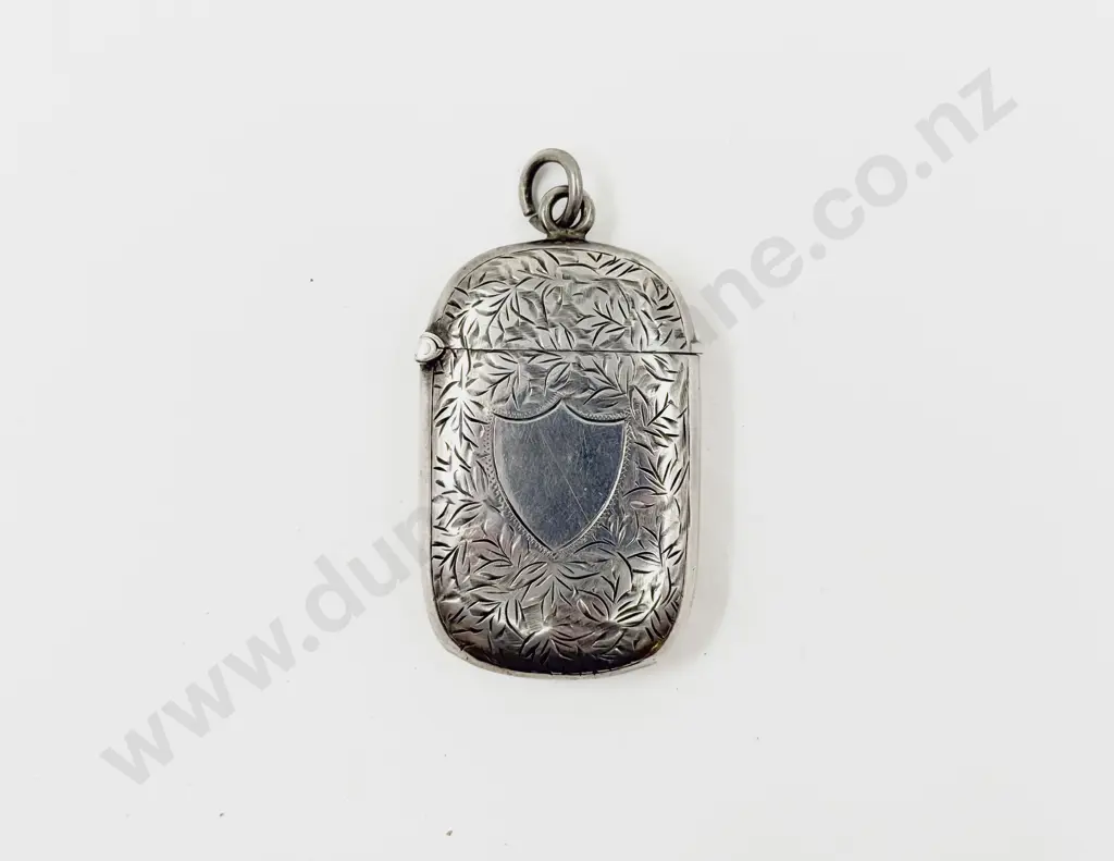 S/S Engraved Vesta Case with Hanging Loop Image 1++