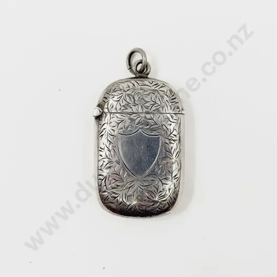 S/S Engraved Vesta Case with Hanging Loop