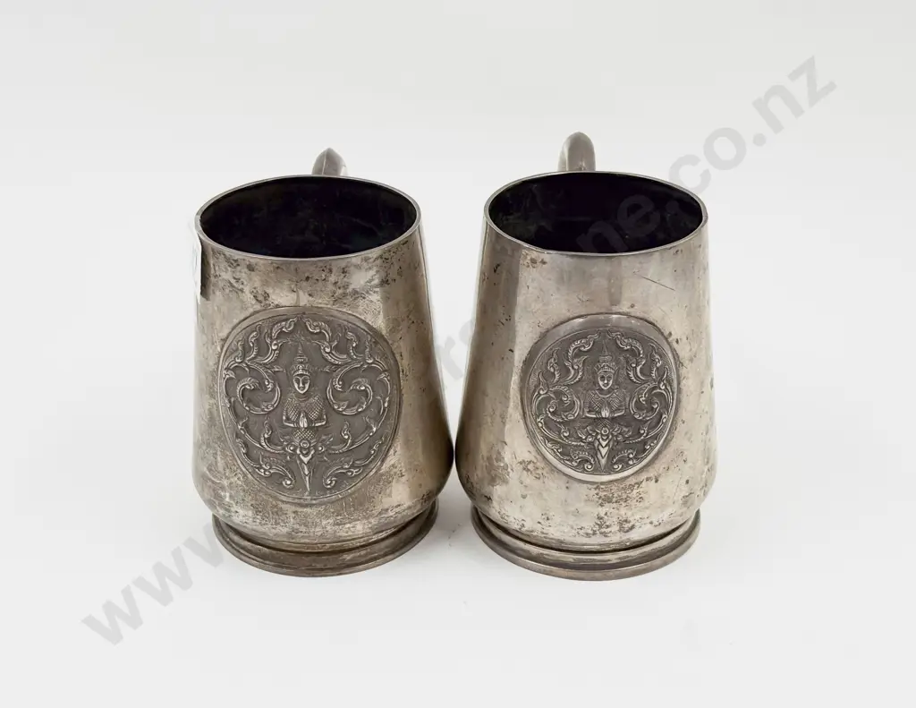 Pair of Siam Sterling Tankards Image 1++