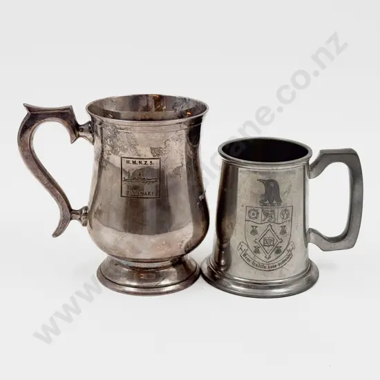 HMNZS Taranaki 1973 Comm. S/P Tankard and Other