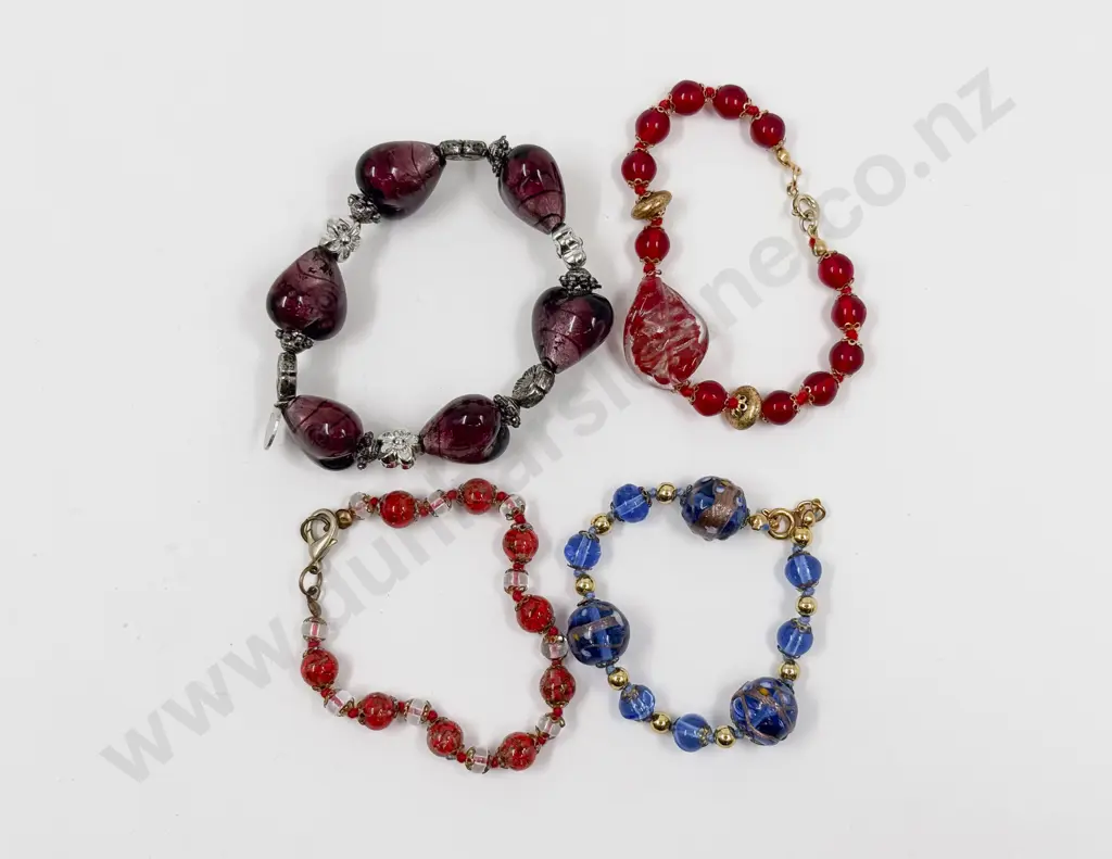 Murano Beaded Bracelet with Three Others Image 1++