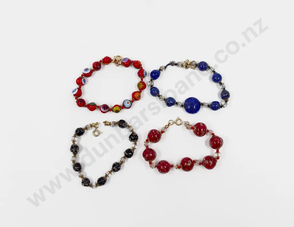 Four Murano Beaded Bracelets Image 1++