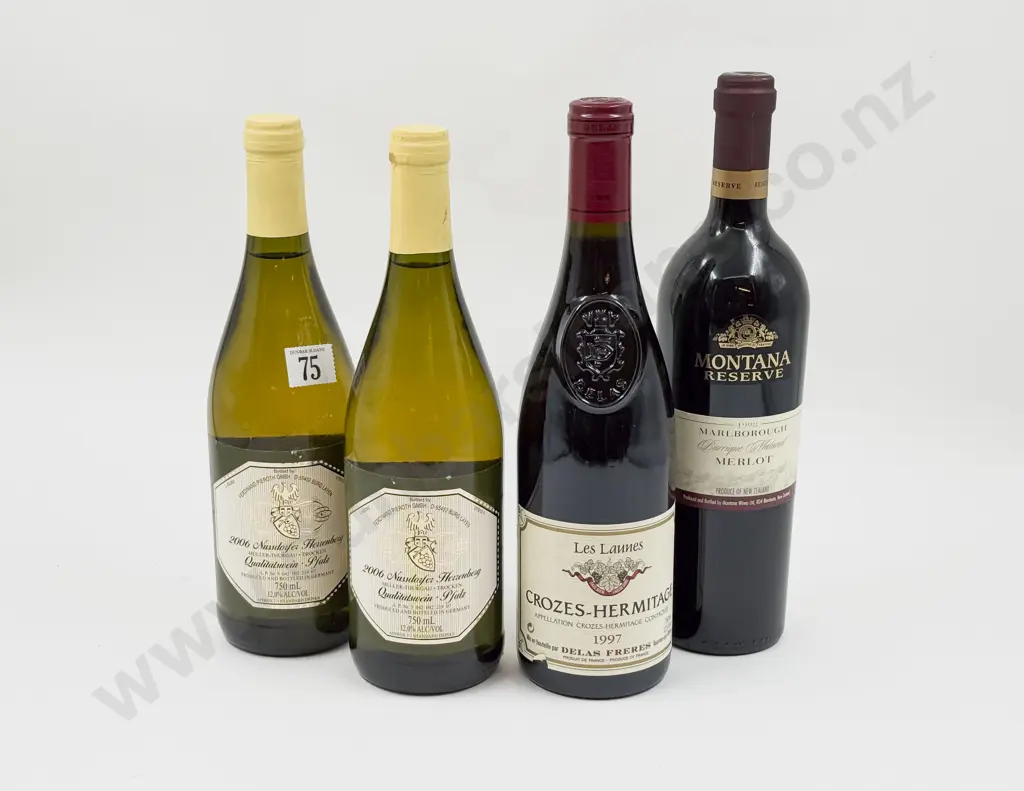 Montana Reserve 1998 Merlot with Pair of German White Wines and French Red Wine 1997 Image 1++