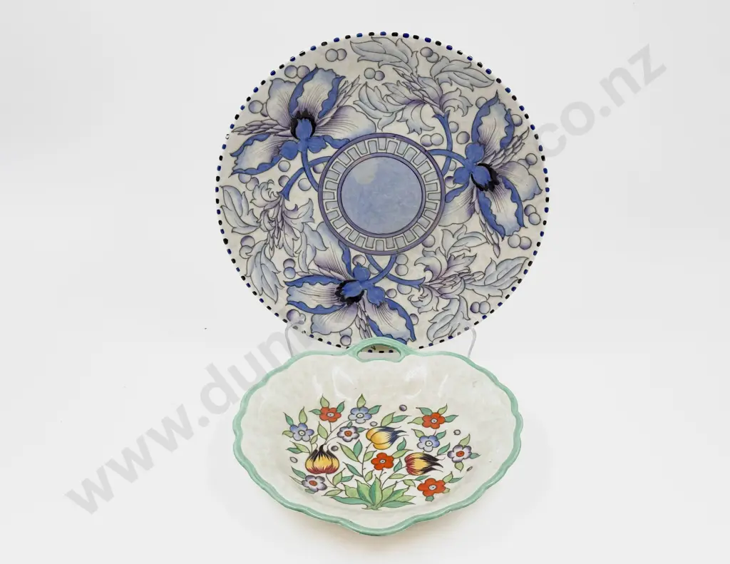 Bursley Ware Charlotte Rhead Tray and Wall Hanging Plate Image 1++