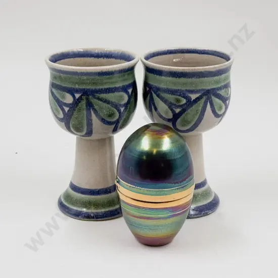 Pair of Anneke Borren Goblets with Patty Meads Trinket Box