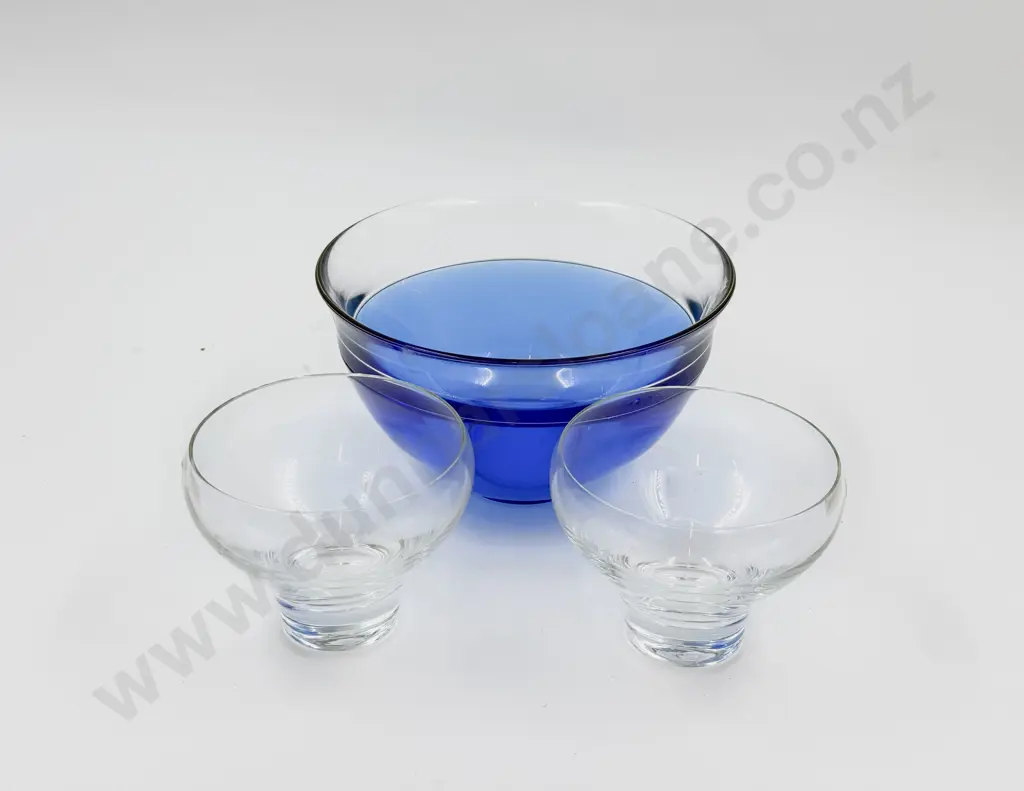 Orrefors Saturnus Art Glass Bowl and Two Holmegaard Tumbles Image 1++