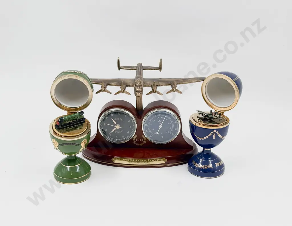 Aviation Themed Desk Clock and Two Others Image 1++