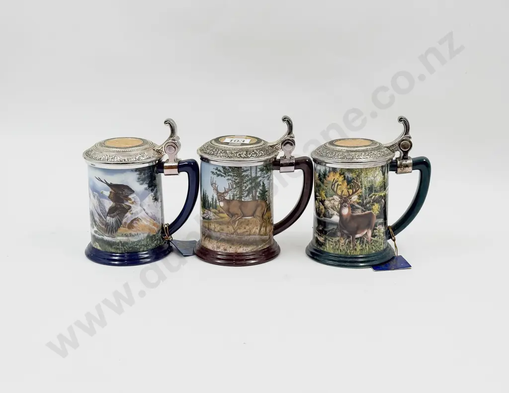 Three Franklin Mint Comm. Tankards Image 1++