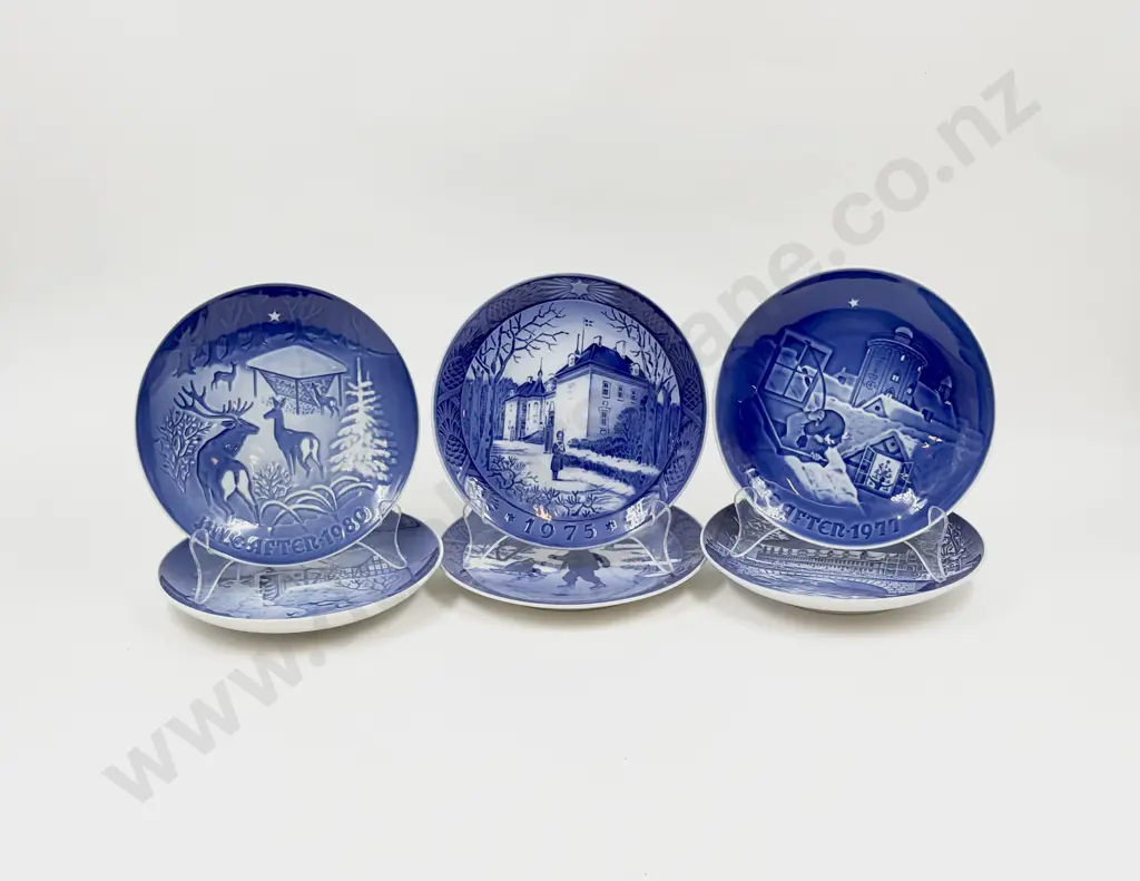 Four B&G Christmas Plates with Two Royal Copenhagen Christmas Plates Image 1++