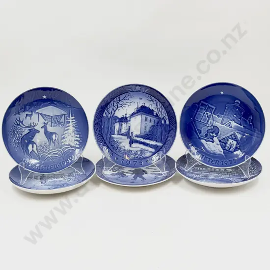 Four B&G Christmas Plates with Two Royal Copenhagen Christmas Plates