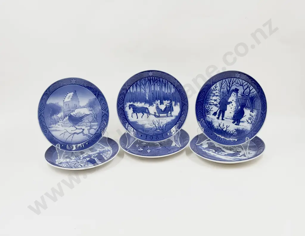 Six Assorted Royal Copenhagen Christmas Plates Image 1++