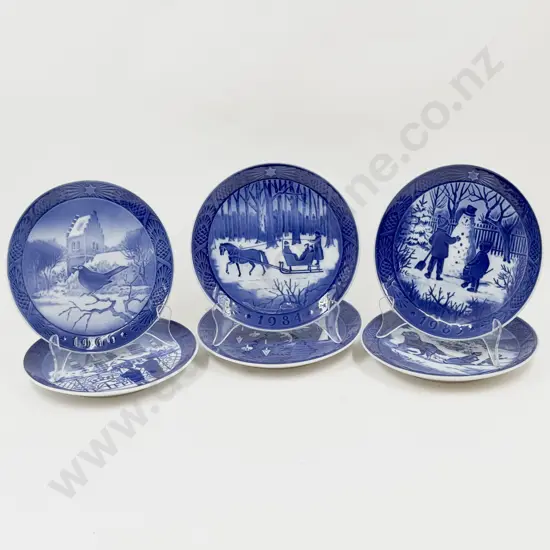 Six Assorted Royal Copenhagen Christmas Plates