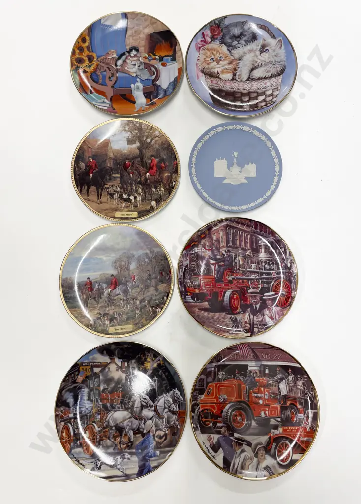 Seven Assorted Franklin Mint Comm. Plates together with Boxed Wedgwood Comm. Plate Image 1++