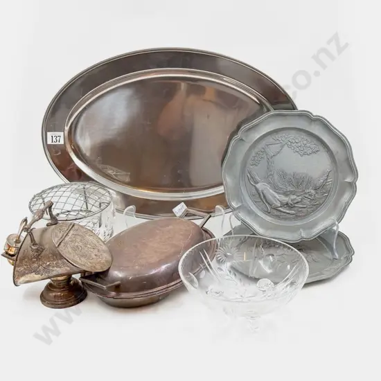 Quantity of Assorted S/P Crystal & Pewter