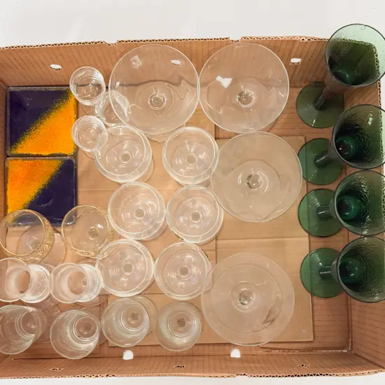 Box of Assorted Glassware