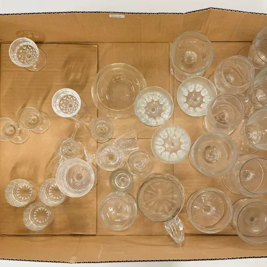 Box of Assorted Crystal & Glassware