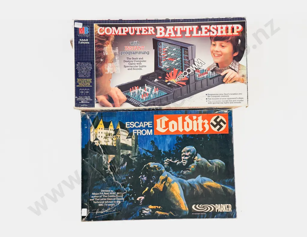 Boxed Vintage Computer Battleship together with Other Vintage Board Game Image 1++