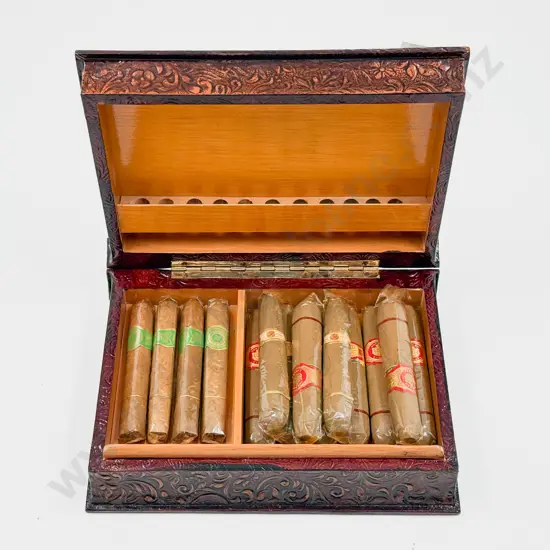 Quantity of Assorted Cigars in Cigar Box