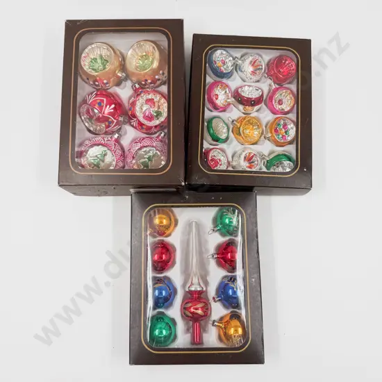 Three Boxed Sets of Christmas Baubles & Decorations
