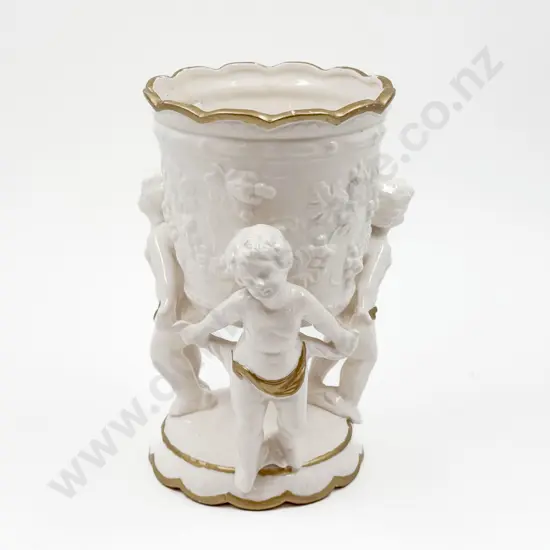 Fancy China Decorative Vase with Figural Supports