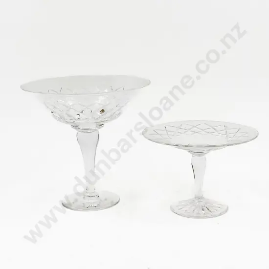 Two English Crystal Christmas Bon Bon Tazzas