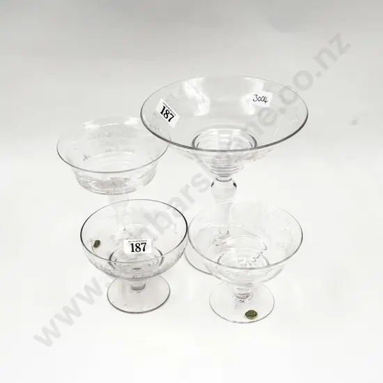 One English Crystal Christmas Bonbon Tazza & Others