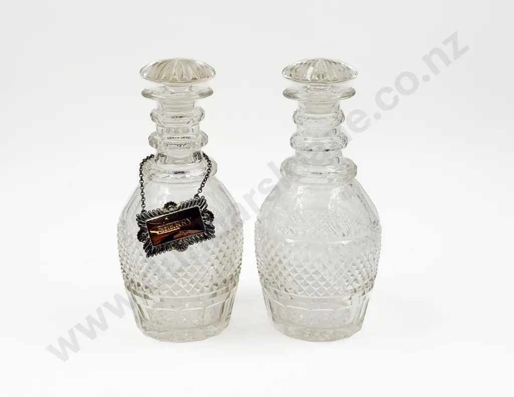 Pair of Cut Glass Decanters Image 1++