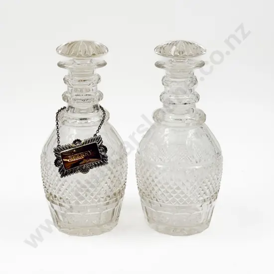 Pair of Cut Glass Decanters